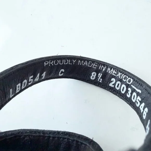 Lane Boots BECCA Womens Black Wedges 8.5 Western Sandals Cowgirl Wooden Heels - Picture 9 of 10